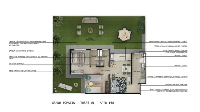 Planta Grand Topázio — Perspectiva Oficial MRV
