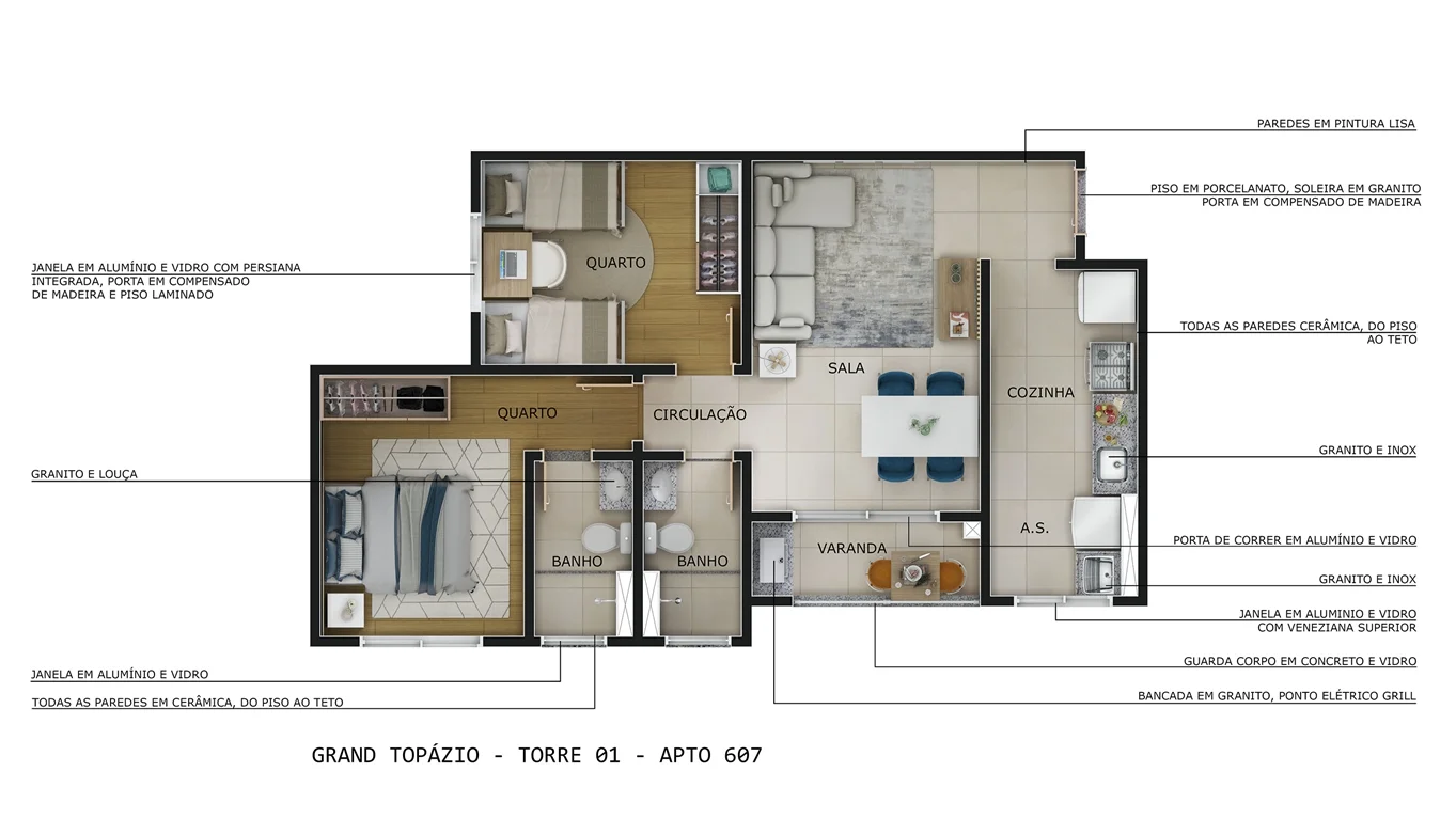 Planta Grand Topázio — Perspectiva Oficial MRV