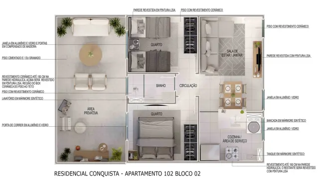 Planta Residencial Conquista — Perspectiva Oficial MRV