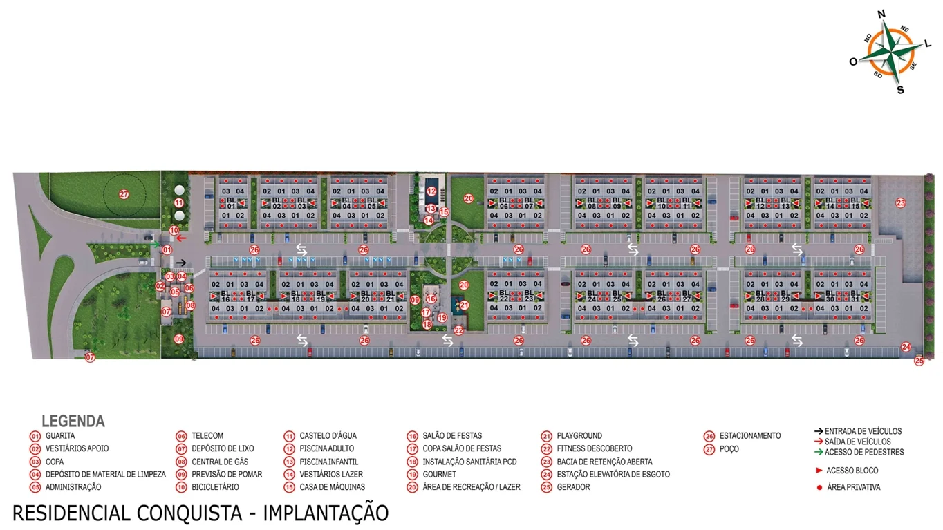 Implantação Residencial Conquista — Perspectiva Oficial MRV
