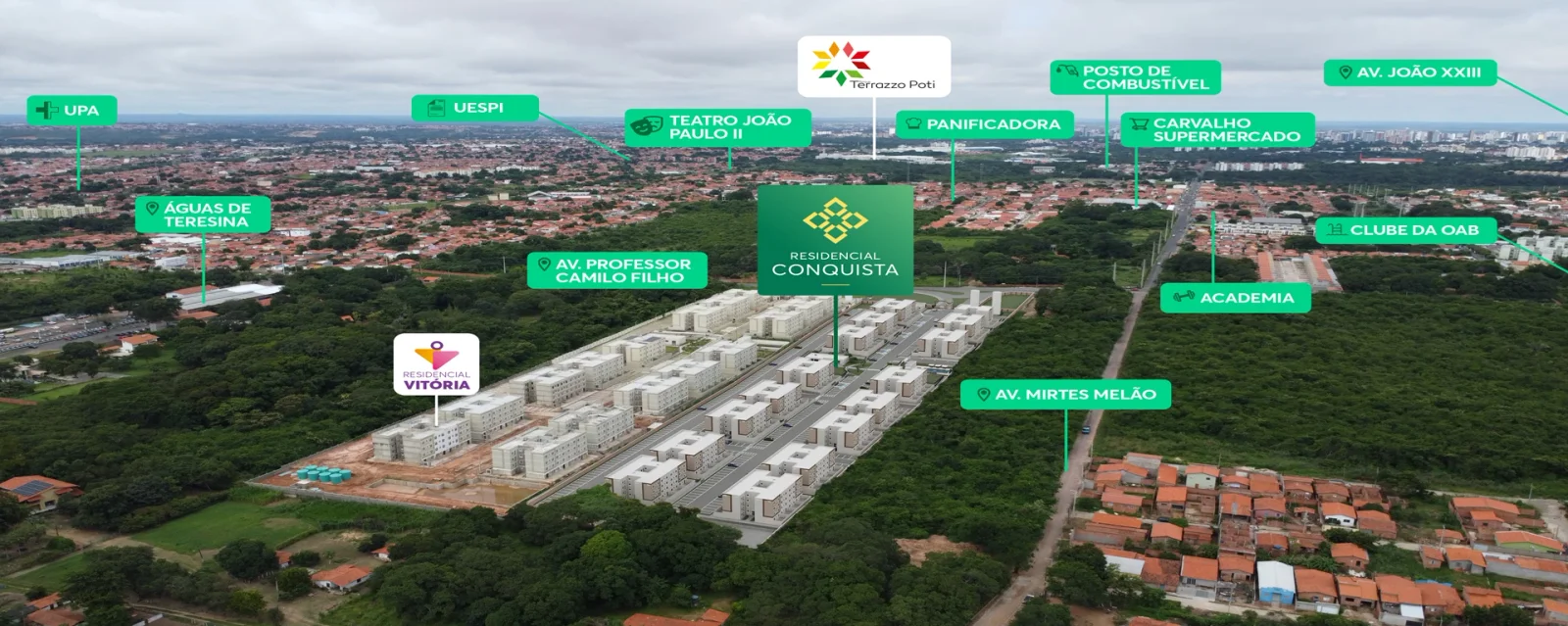 Foto aérea Residencial Conquista — Perspectiva Oficial MRV